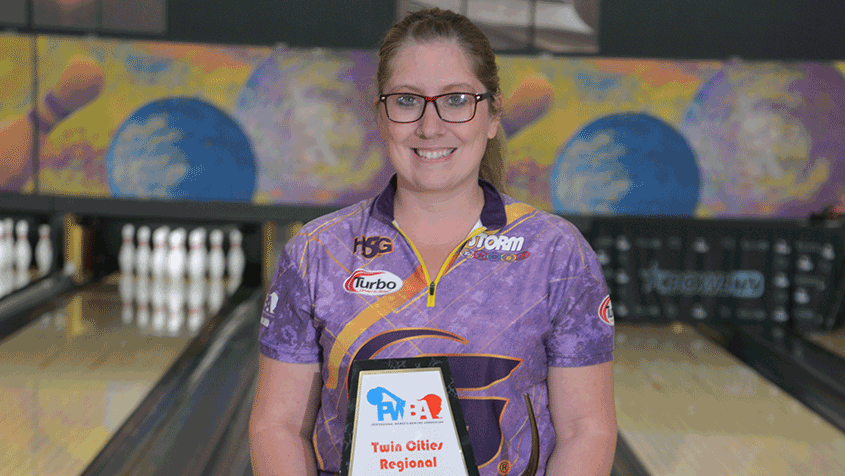 Kayla Pashina after winning the PWBA Twin Cities Regional