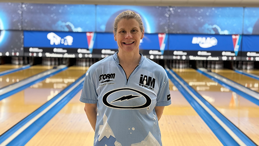 Kelly Kulick after leading through two rounds of qualifying at the PWBA BowlTV Open